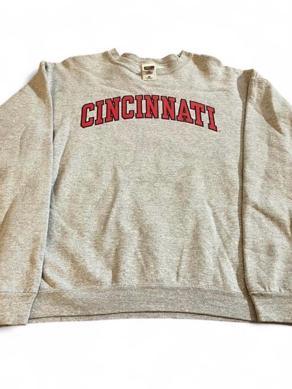 Men’s Vintage 90s Fruit Of The Loom Cincinnati Bearcats Gray Sweatshirt Size XL
